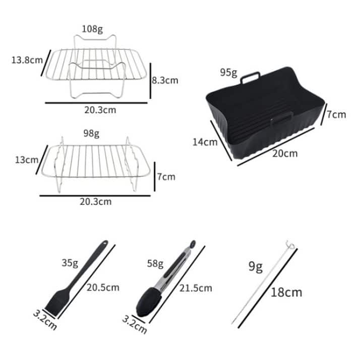 Air Fryer Accessories Set Airfryer Mold Liner Reusable Oven Grill Baking Rack, 20 In 1, 22 In 1, 25 In 1 – Bild 8