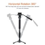 YUNTENG VCT-588 Camera Monopod 65-166cm Aluminum Alloy DSLR Tripod Stand With Hydraulic Ball Head – Bild 4