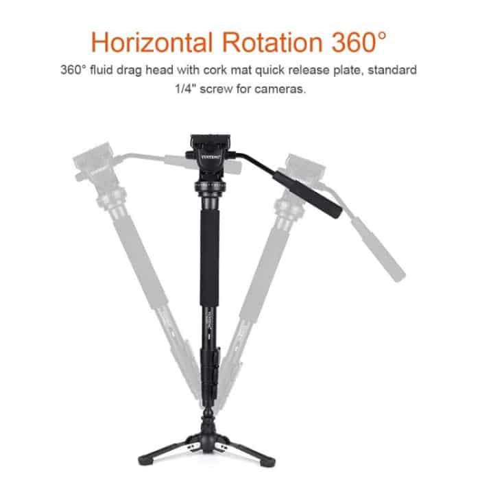 YUNTENG VCT-588 Camera Monopod 65-166cm Aluminum Alloy DSLR Tripod Stand With Hydraulic Ball Head – Bild 4