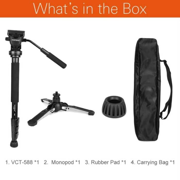 YUNTENG VCT-588 Camera Monopod 65-166cm Aluminum Alloy DSLR Tripod Stand With Hydraulic Ball Head – Bild 8