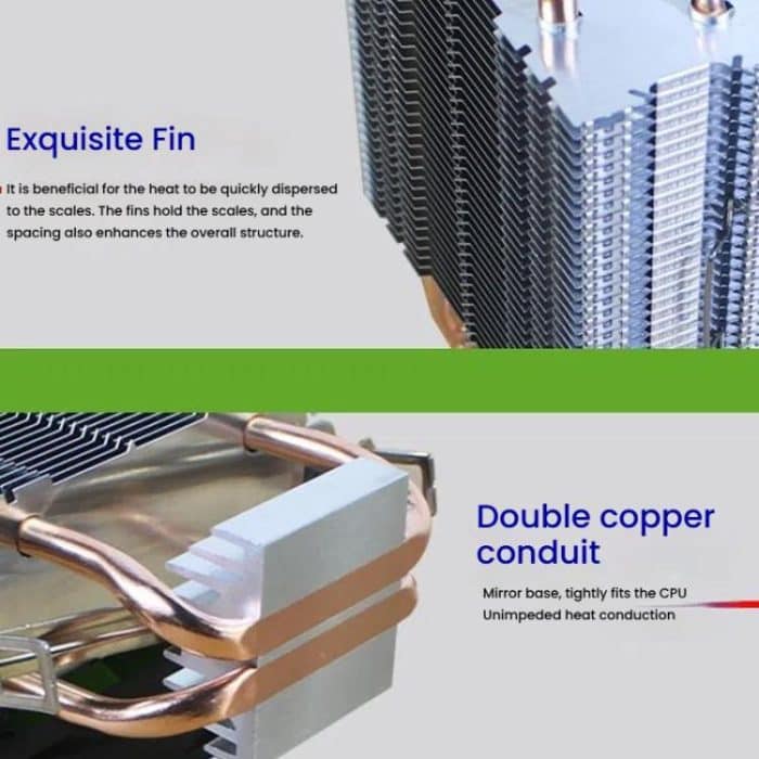 EVESKY CPU-Kühler, PC-Radiator, 1850–2200 U/min, leiser Lüfter für Intel LGA775/115x/1366 und AMD AM2/AM3-Sockel – Bild 6