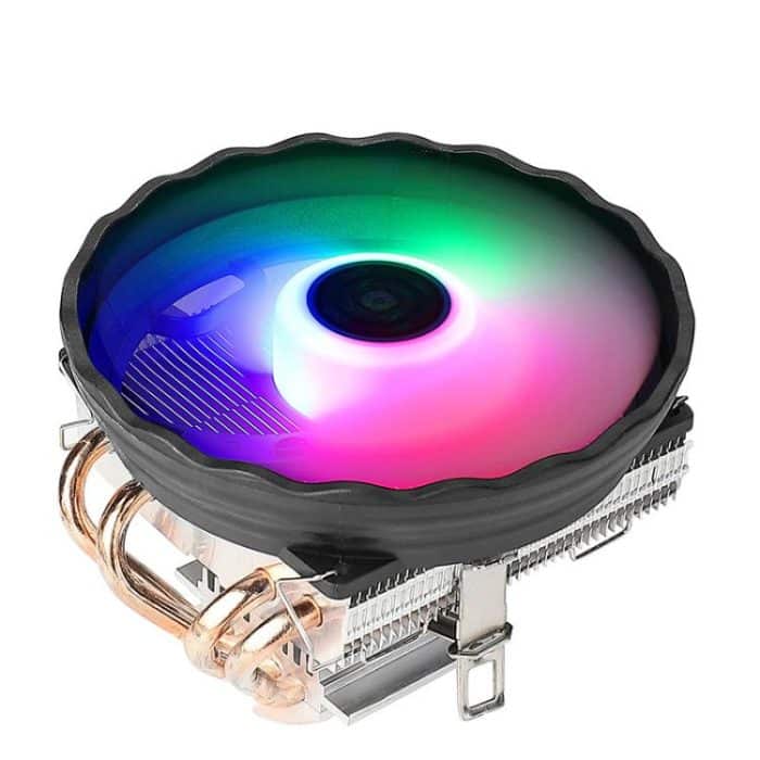 TBD06059077.jpg EVESKY 12 cm RGB-LED-CPU-Kühler mit zwei Kupfer-Heatpipes, leiser Lüfter für Desktop-Computer – Bild 1