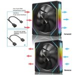 4RS 12cm Computer  Case Fan with Infinity Mirror ARGB Thermal Control & Ultra Quiet Cooling – Bild 3