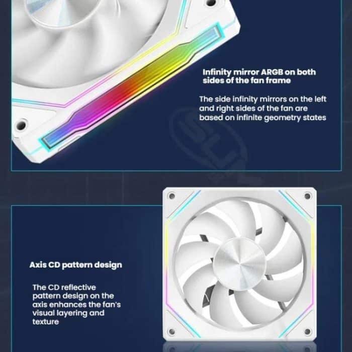 4RS 12cm Computer  Case Fan with Infinity Mirror ARGB Thermal Control & Ultra Quiet Cooling – Bild 4
