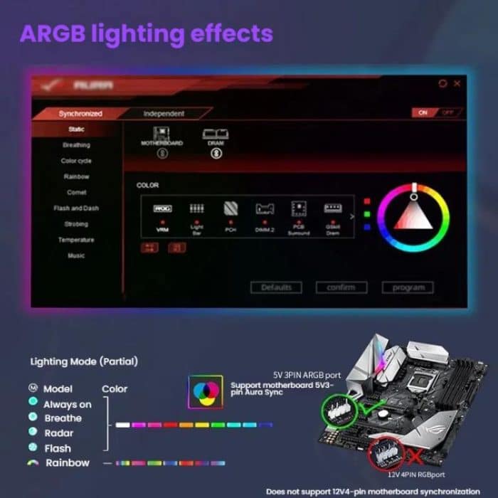 4RS 12cm Computer  Case Fan with Infinity Mirror ARGB Thermal Control & Ultra Quiet Cooling – Bild 5