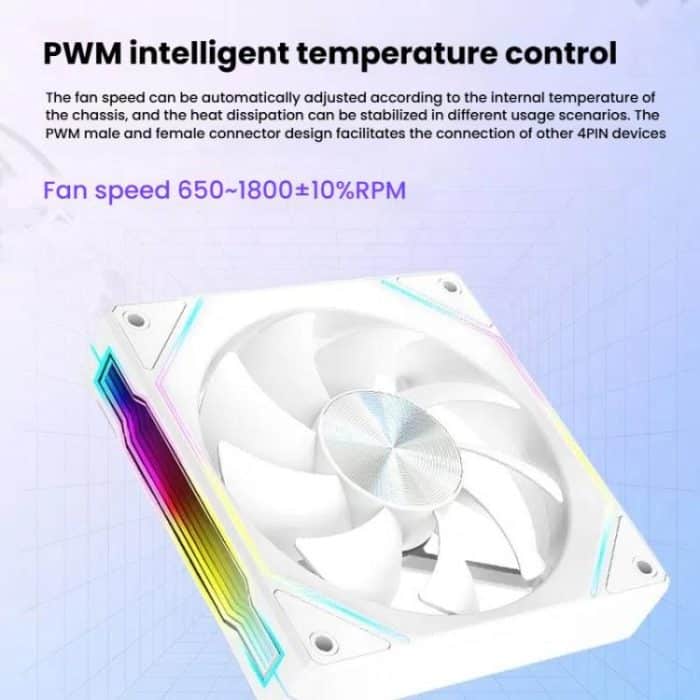 4RS 12cm Computer  Case Fan with Infinity Mirror ARGB Thermal Control & Ultra Quiet Cooling – Bild 6