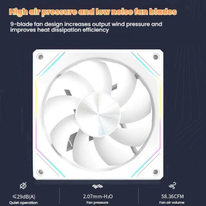 4RS 12cm Computer  Case Fan with Infinity Mirror ARGB Thermal Control & Ultra Quiet Cooling – Bild 7
