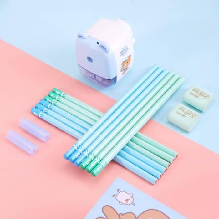 Deli 68896 Student Stationery Gift Box Set Includes 12 Pencils + 2 Erasers + 1 Pencil Sharpener + 2 Pencil Grips – Bild 4