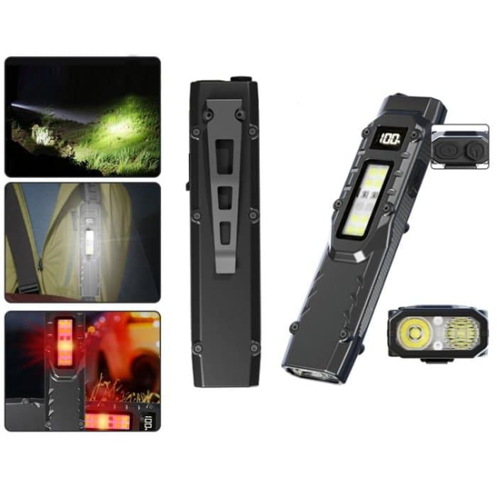 Mini Portable Self-Defense Three-Light Source Flashlight With Pen Clip – Bild 2
