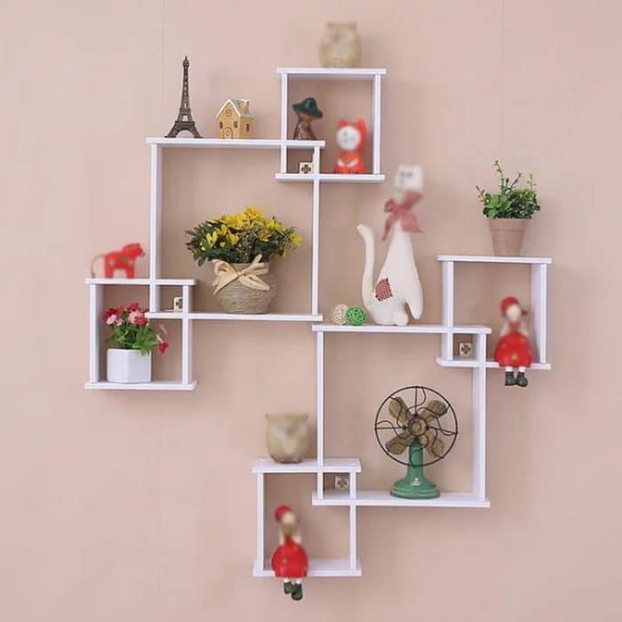 Wall Shelf 3 Square Rack Simple Display Rack Background Wall Decoration Shelf – Bild 4