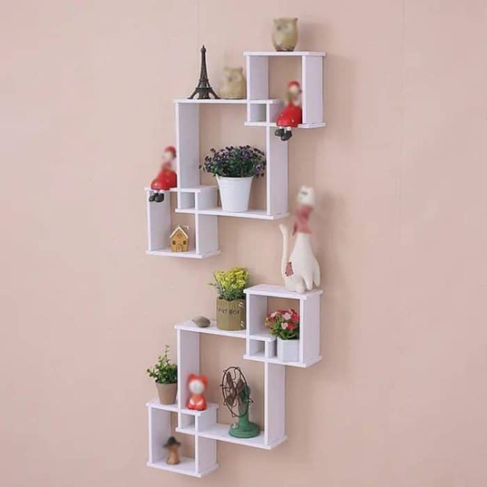 Wall Shelf 3 Square Rack Simple Display Rack Background Wall Decoration Shelf – Bild 6