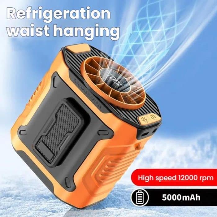 Portable Outdoor Hanging Waist Fan 100 Speeds Cooling Camping Neck Fan Long Life Charging Cooler – Bild 3