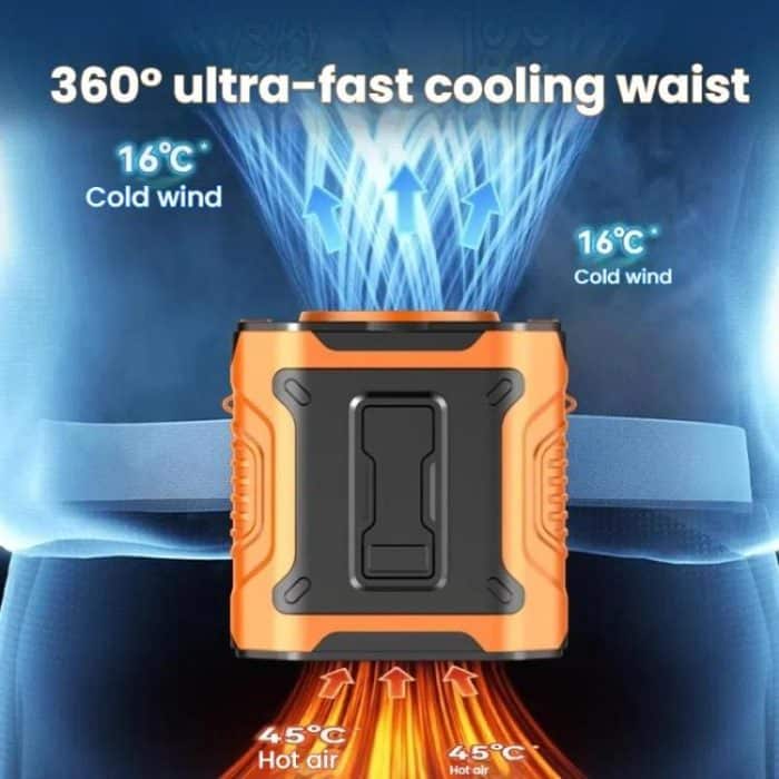 Portable Outdoor Hanging Waist Fan 100 Speeds Cooling Camping Neck Fan Long Life Charging Cooler – Bild 7