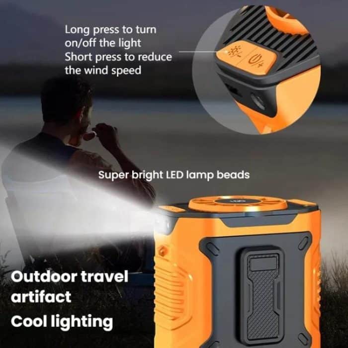 Portable Outdoor Hanging Waist Fan 100 Speeds Cooling Camping Neck Fan Long Life Charging Cooler – Bild 9