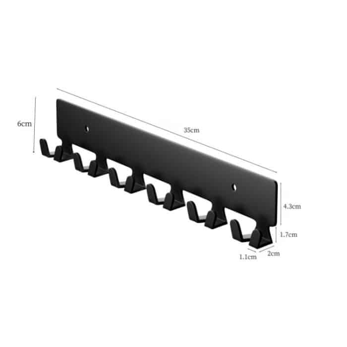 1pc Corridor Metal 6 Hooks Key Wall Hanger, 1pc, 2pcs – Bild 2