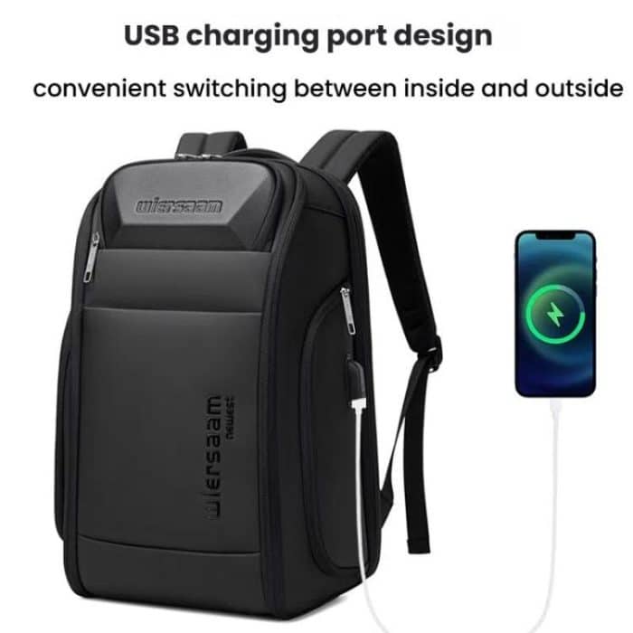 Wiersaam Men Waterproof Anti-Theft Business Backpack Travel Laptop Bag With USB Charging Port & Password Lock, Large, Middle, Small – Bild 7