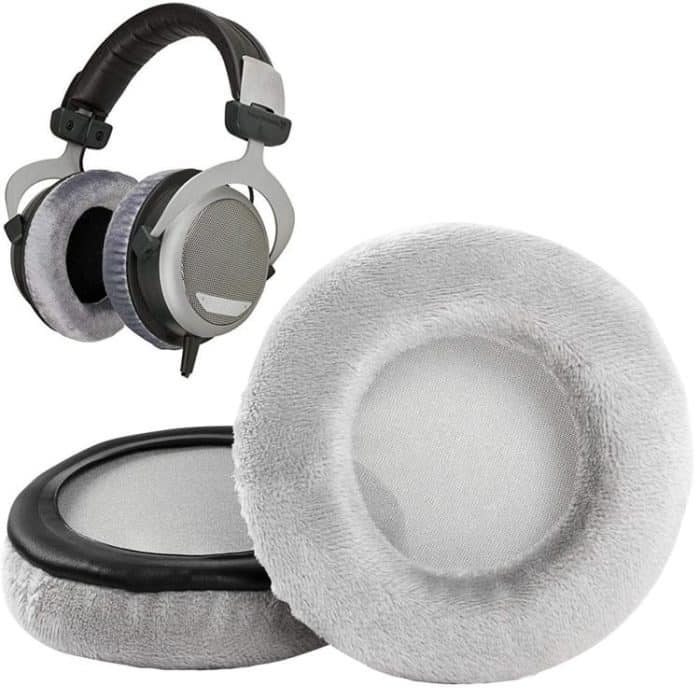 For Beyerdynamic DT990 / DT880 / DT770 Pro Headphone 1pair Ear Pads Sponge Cover, Flannel Black, Flannel Gray – Bild 2