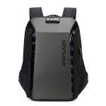 Wiersaam WY1350 Men Anti-Theft Business Backpack Laptop Bag For Travel With Password Lock, WY1350 Gray