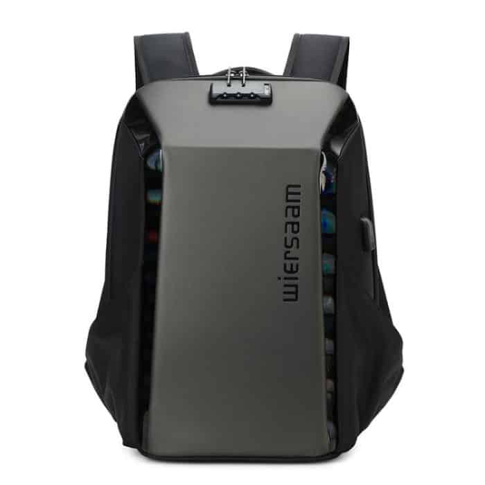 TBD0605929001A.jpg Wiersaam WY1350 Men Anti-Theft Business Backpack Laptop Bag For Travel With Password Lock, WY1350 Gray – Bild 1