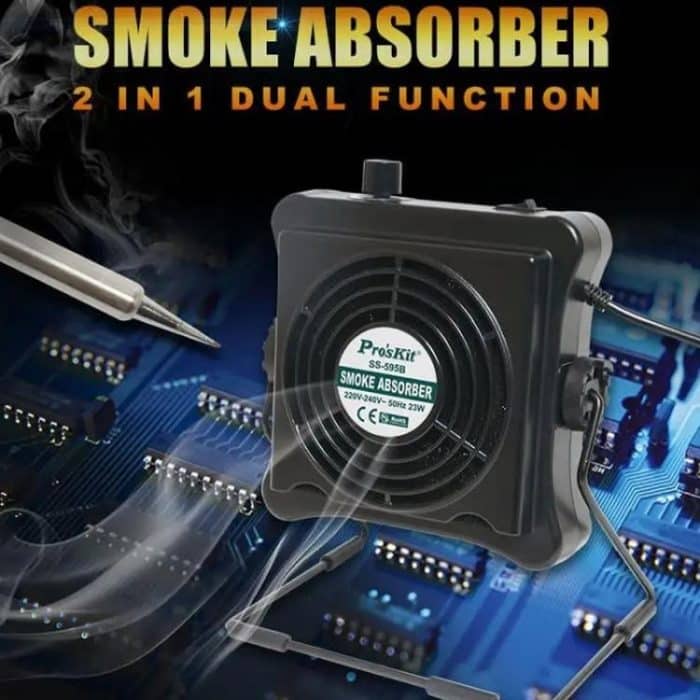 ProsKit SS-595H Lötrauchabsaugung mit Blasen/Absaugen, verstellbare Wand-/Tischhalterung - – Bild 2