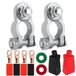 M8 RV Yacht Battery Zinc Alloy Battery Terminal Wiring Clip, 2x3/8 inch, 2x5/16 inch, 2x3/8 inch With Brush, 2x5/16 inch With Brush