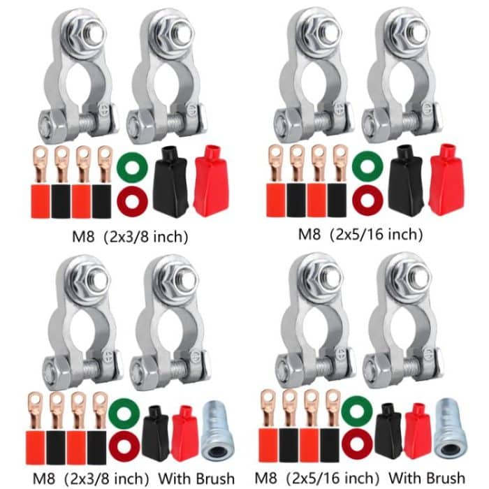 M8 RV Yacht Battery Zinc Alloy Battery Terminal Wiring Clip, 2x3/8 inch, 2x5/16 inch, 2x3/8 inch With Brush, 2x5/16 inch With Brush – Bild 2