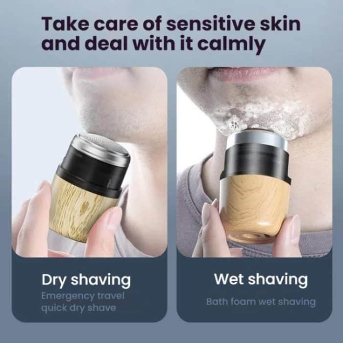 Wood Grain Electric Shaver Rechargeable Men Shaver with 6 Stainless Steel Blades, Waterproof Washable Head & High-Power Motor for Smooth Shaving, 2207 – Bild 3