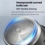 Wood Grain Electric Shaver Rechargeable Men Shaver with 6 Stainless Steel Blades, Waterproof Washable Head & High-Power Motor for Smooth Shaving, 2207 – Bild 5