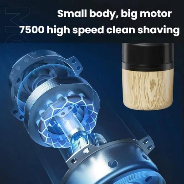 Wood Grain Electric Shaver Rechargeable Men Shaver with 6 Stainless Steel Blades, Waterproof Washable Head & High-Power Motor for Smooth Shaving, 2207 – Bild 6