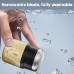 Wood Grain Electric Shaver Rechargeable Men Shaver with 6 Stainless Steel Blades, Waterproof Washable Head & High-Power Motor for Smooth Shaving, 2207 – Bild 7