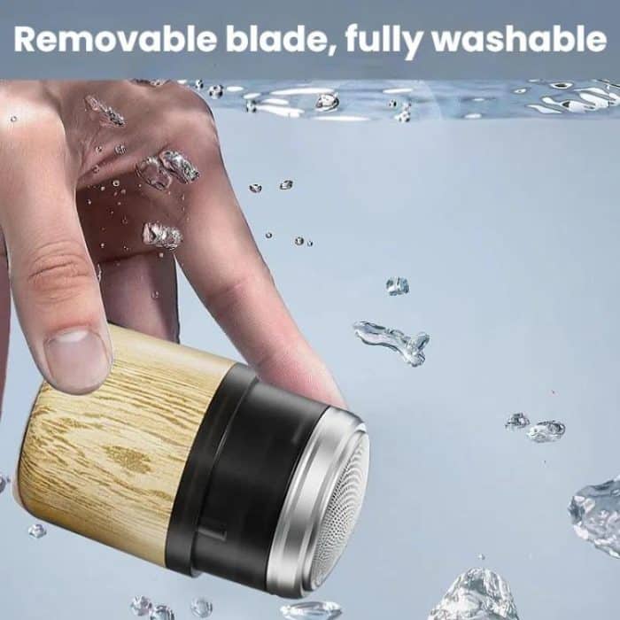 Wood Grain Electric Shaver Rechargeable Men Shaver with 6 Stainless Steel Blades, Waterproof Washable Head & High-Power Motor for Smooth Shaving, 2207 – Bild 7