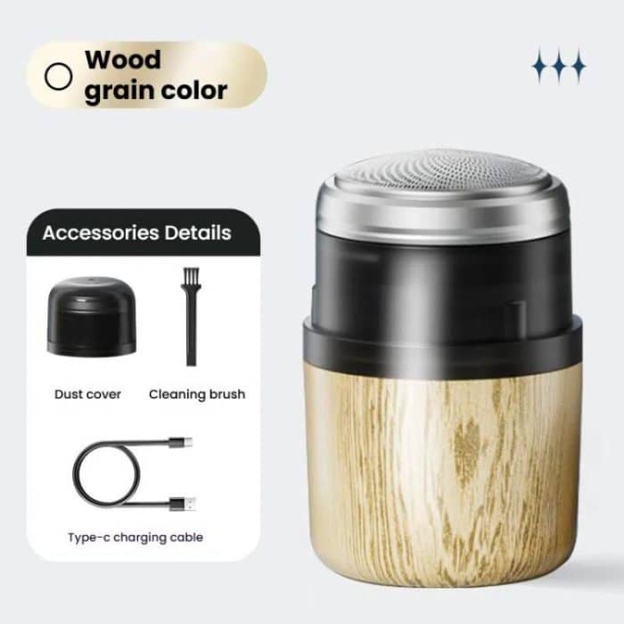 Wood Grain Electric Shaver Rechargeable Men Shaver with 6 Stainless Steel Blades, Waterproof Washable Head & High-Power Motor for Smooth Shaving, 2207 – Bild 10