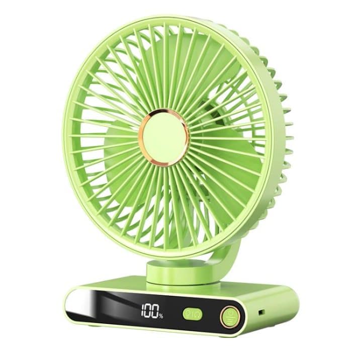 TBD0605955001.jpg F6 LED Smart Digital Display 5-speed Wind Speed Desktop Night Light Fan, Basic Green, Basic White, Shaking Head Green, Shaking Head White – Bild 1