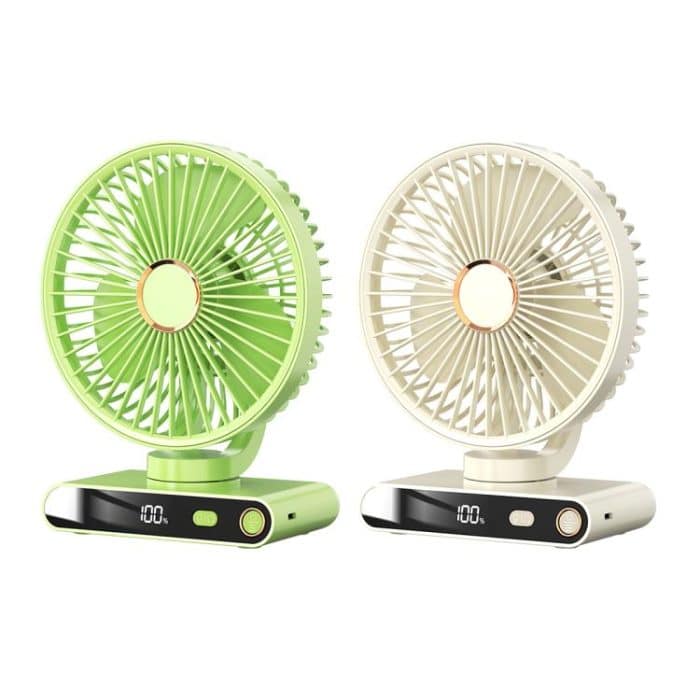 F6 LED Smart Digital Display 5-speed Wind Speed Desktop Night Light Fan, Basic Green, Basic White, Shaking Head Green, Shaking Head White – Bild 2