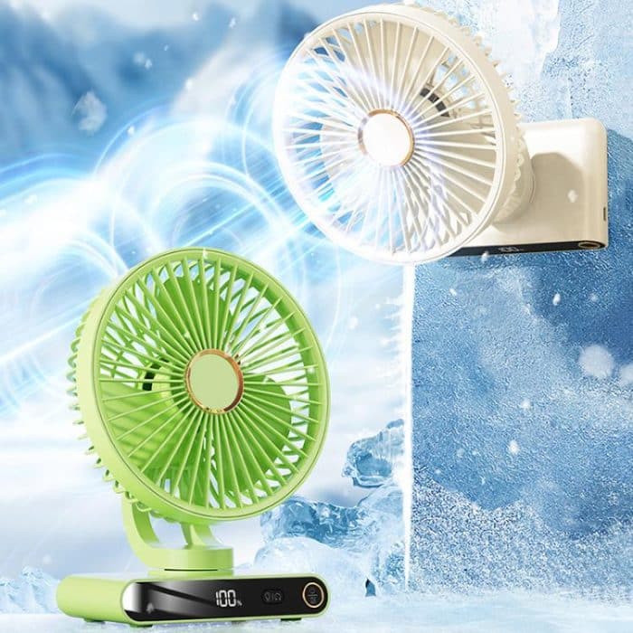 F6 LED Smart Digital Display 5-speed Wind Speed Desktop Night Light Fan, Basic Green, Basic White, Shaking Head Green, Shaking Head White – Bild 11