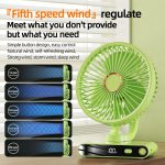 F6 LED Smart Digital Display 5-speed Wind Speed Desktop Night Light Fan, Basic Green, Basic White, Shaking Head Green, Shaking Head White – Bild 5