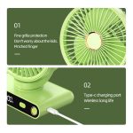 F6 LED Smart Digital Display 5-speed Wind Speed Desktop Night Light Fan, Basic Green, Basic White, Shaking Head Green, Shaking Head White – Bild 9