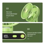 F6 LED Smart Digital Display 5-speed Wind Speed Desktop Night Light Fan, Basic Green, Basic White, Shaking Head Green, Shaking Head White – Bild 10