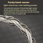 CVJ TS800 Eight Strands Copper Silver Plated Interchangeable Audio Plugs Headphone Upgrade Cable, 4.4mm S Pin, 4.4mm 0.75mm, 4.4mm 0.78mm, 4.4mm MMCX, Type-C S Pin, Type-C 0.75mm, Type-C 0.78mm, Type-C MMCX – Bild 4