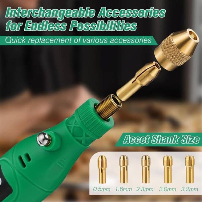 5-speed Mini Electric Grinder Micro Drill Metal Glass Ceramic Grinding Carving Cutting And Polishing Tools, 137pcs /Set, 26pcs /Set – Bild 6