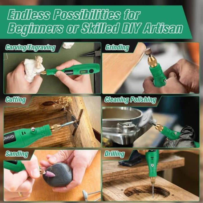 5-speed Mini Electric Grinder Micro Drill Metal Glass Ceramic Grinding Carving Cutting And Polishing Tools, 137pcs /Set, 26pcs /Set – Bild 10