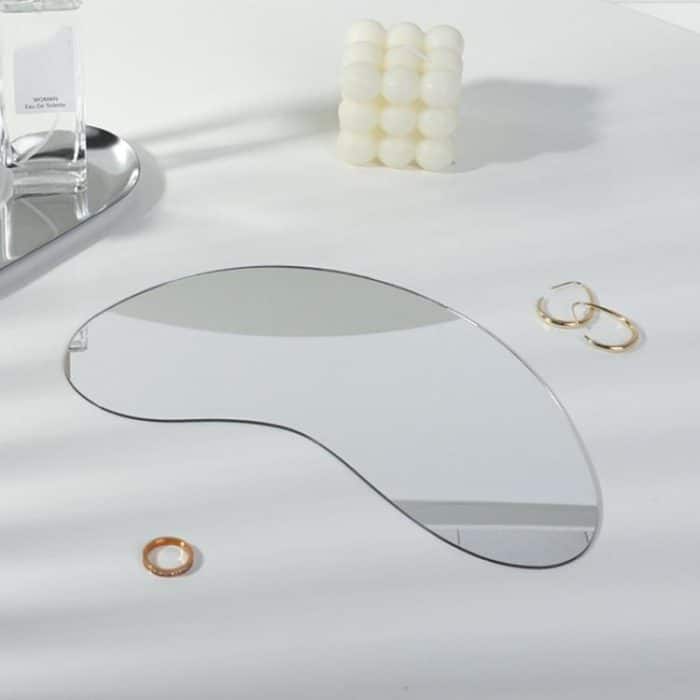 Acrylic Mirror Reflective Tray Display Jewelry Photo Props Photography Background Decoration, 27x12cm Crescent, 24x14cm Corrugated, 22x17cm Irregular Shape – Bild 1
