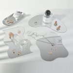 Acrylic Mirror Reflective Tray Display Jewelry Photo Props Photography Background Decoration, 27x12cm Crescent, 24x14cm Corrugated, 22x17cm Irregular Shape – Bild 2