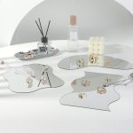 Acrylic Mirror Reflective Tray Display Jewelry Photo Props Photography Background Decoration, 27x12cm Crescent, 24x14cm Corrugated, 22x17cm Irregular Shape – Bild 4