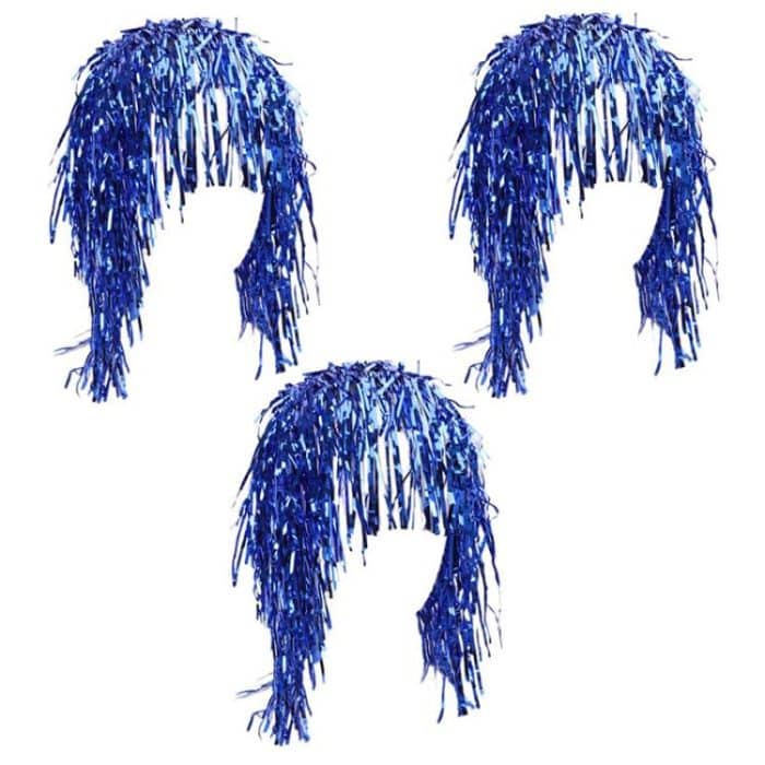 TBD0605981001A.jpg 3pcs Cosplay Disco Wigs Foil Tinsel Shiny Party Hats Funny Atmosphere Festive Decoration Performance Props – Bild 1