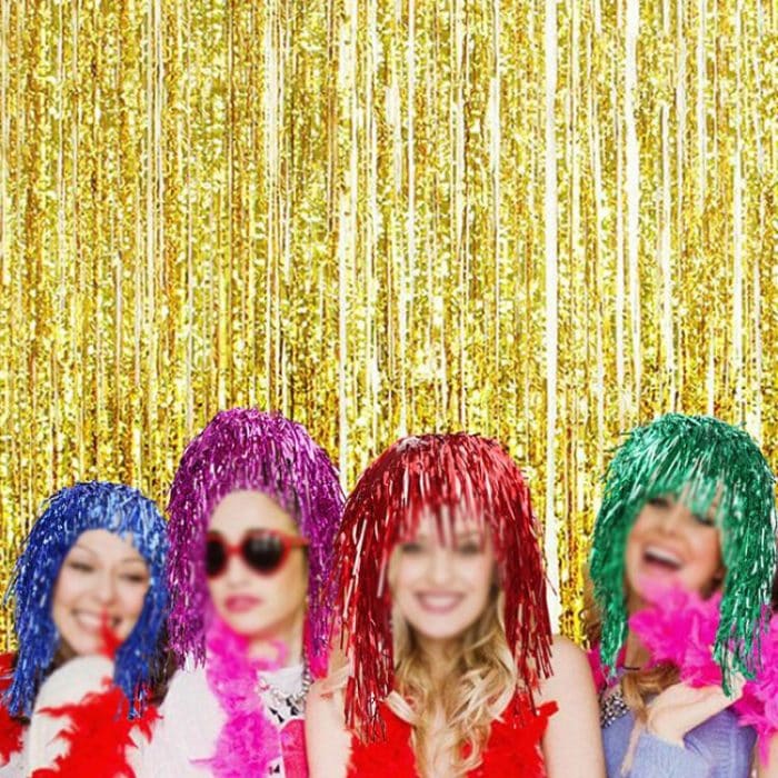3pcs Cosplay Disco Wigs Foil Tinsel Shiny Party Hats Funny Atmosphere Festive Decoration Performance Props – Bild 6