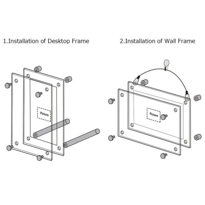 Acrylic Photo Frame Transparent Crystal Desktop Certificate Business License Frame, A4, A3, B4, B5, 4x6inch, 5x7inch, 8x10inch – Bild 5