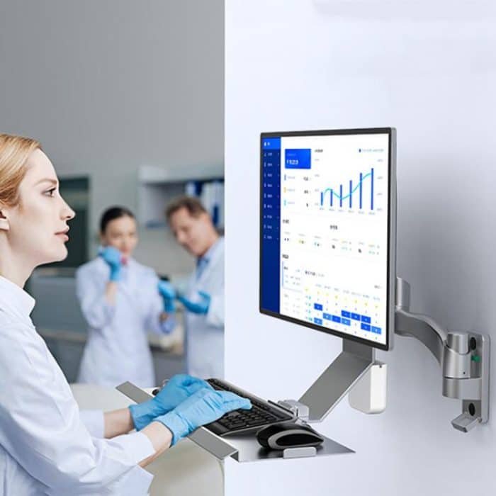 Monitor Bracket Industrial Equipment Cabinet Wall Mount All-In-One Stand Mouse Keyboard Bracket, WKS-1 21x60cm Tray Silver, WKS-1 21x60cm Tray Black, WKS-2 21x60cm Tray Silver, WKS-2 21x60cm Tray Black – Bild 2