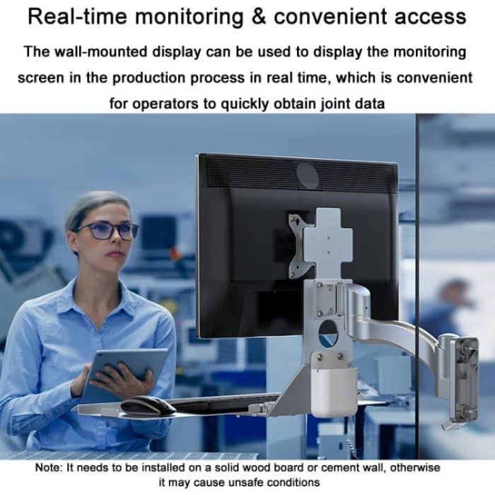 Monitor Bracket Industrial Equipment Cabinet Wall Mount All-In-One Stand Mouse Keyboard Bracket, WKS-1 21x60cm Tray Silver, WKS-1 21x60cm Tray Black, WKS-2 21x60cm Tray Silver, WKS-2 21x60cm Tray Black – Bild 11