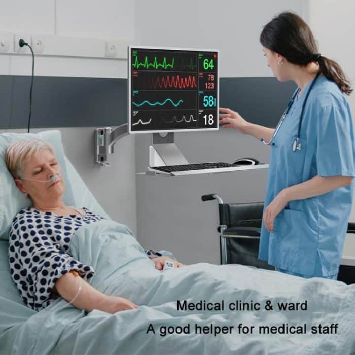 Monitor Bracket Industrial Equipment Cabinet Wall Mount All-In-One Stand Mouse Keyboard Bracket, WKS-1 21x60cm Tray Silver, WKS-1 21x60cm Tray Black, WKS-2 21x60cm Tray Silver, WKS-2 21x60cm Tray Black – Bild 12